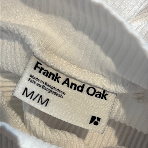 Frank & Oak White Sleeveless Fitted Ribbed Tank Top Medium - Picture 5 of 5